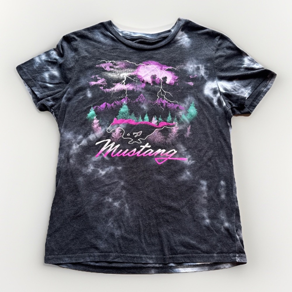 Ford Mustang Vintage Tie-Dye T-Shirt! Lightning Retro Adult Size M Collector‎